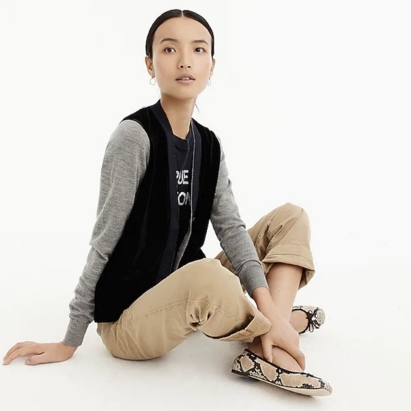 J Crew Harlow Cardigan Sweater Velvet Front - Picture 4 of 8